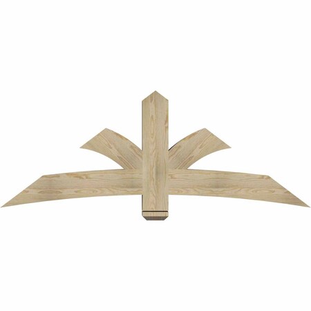 Ekena Millwork Davenport Rough Sawn Timber Gable Bracket, Douglas Fir, 72"W x 27"H x 6"D x 6"F, 9/12 Pitch GBW072X27X0606DAV00RDF